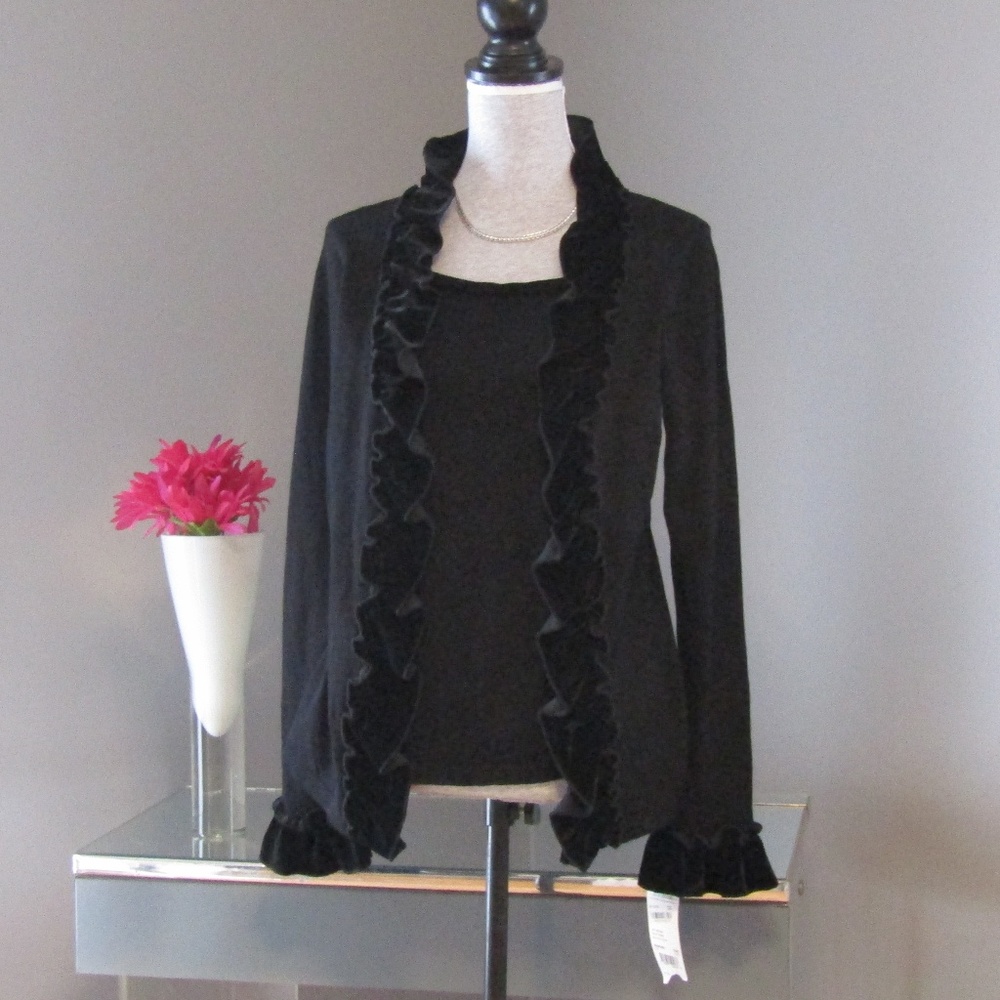 NEW Elementz Black Knit Built In Sweater Cardigan